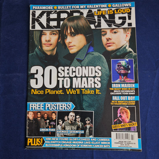 Kerrang Magazine February 16 2008 #1197 (1341) 30 Seconds To Mars Paramore FOB