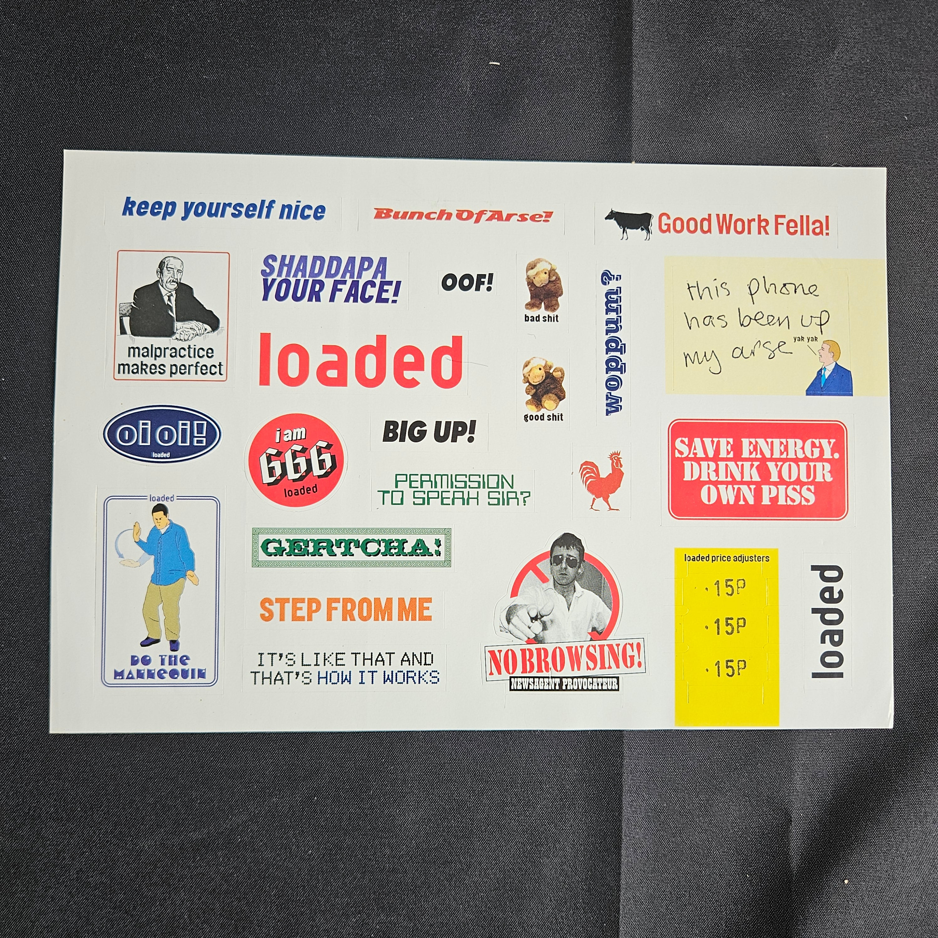 Loaded Magazine Vintage Sticker Sheet (0011) 90s Y2K Lad Mag Pop Cultu ...