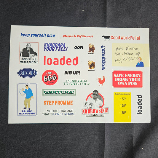 Loaded Magazine Vintage Sticker Sheet (0011) 90s Y2K Lad Mag Pop Culture Promo