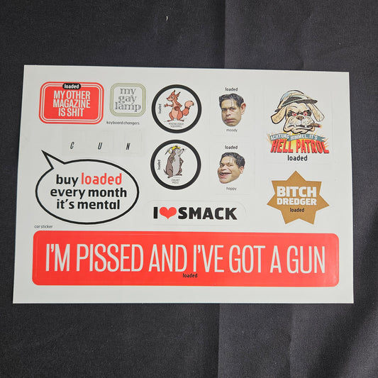Loaded Magazine Vintage Sticker Sheet (0011) 90s Y2K Lad Mag Pop Culture Promo