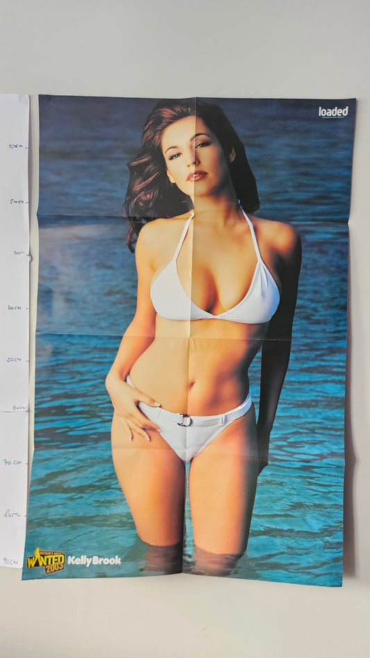Loaded Magazine Vintage Poster (0011) Kelly Brook Wanted 2003 Y2K Pull-Out