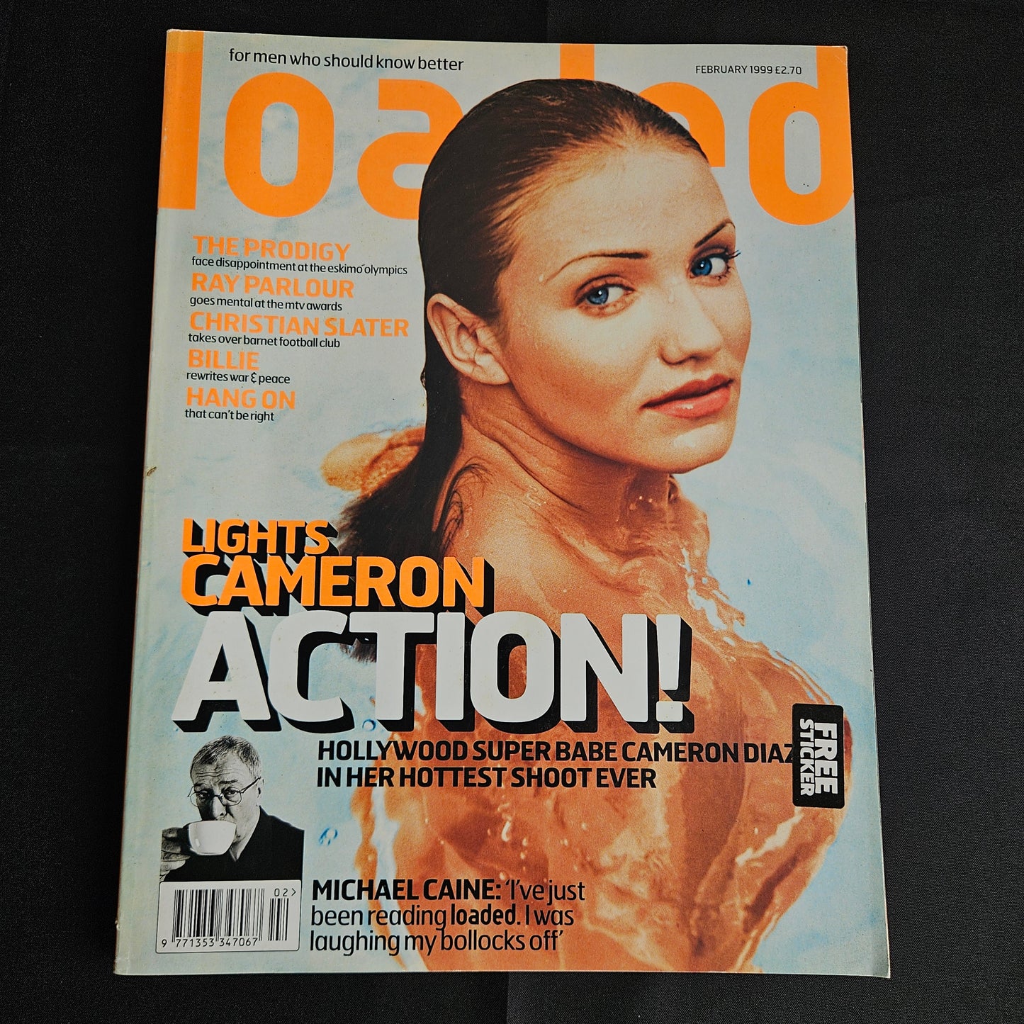Loaded Magazine February 1999 (1351) POSTER Cameron Diaz Michael Caine Christian Slater