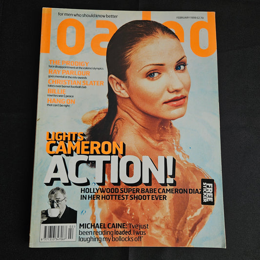 Loaded Magazine February 1999 (1351) POSTER Cameron Diaz Michael Caine Christian Slater