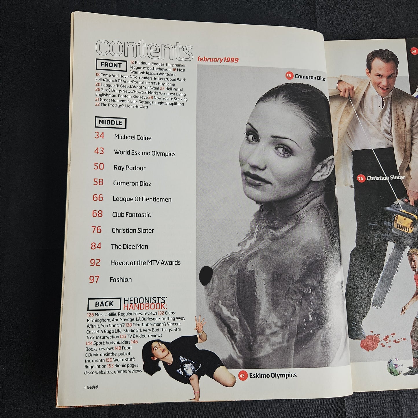 Loaded Magazine February 1999 (1351) POSTER Cameron Diaz Michael Caine Christian Slater