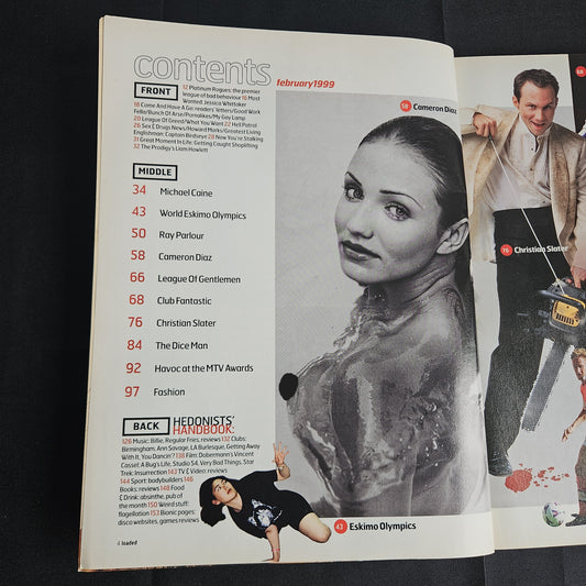 Loaded Magazine February 1999 (1351) POSTER Cameron Diaz Michael Caine Christian Slater
