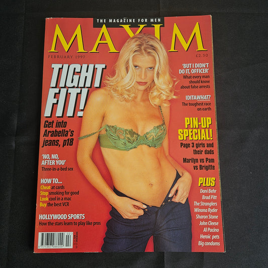 Maxim Magazine February 1997 (1354) Arabella Sharman Pamela Anderson Kate Moss