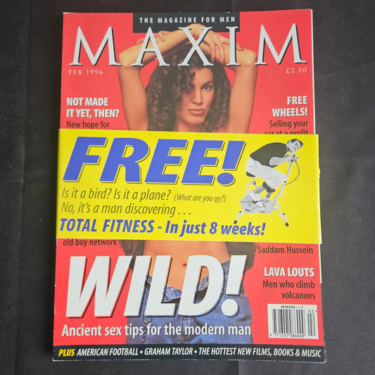 Maxim Magazine February 1996 (1354) Lola + Rare Total Fitness Supplement 90s Y2K