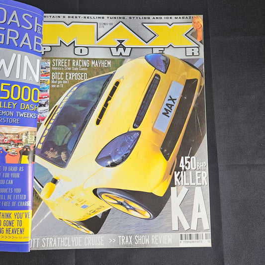 Max Power Magazine December 1998 (1356) 450BHP Ford Ka Lancia Integrale Trax 98