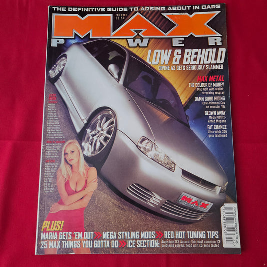 Max Power Magazine February 2001 (1361) Audi A3 Jordan Katie Price Dimma Pug 306 Y2K