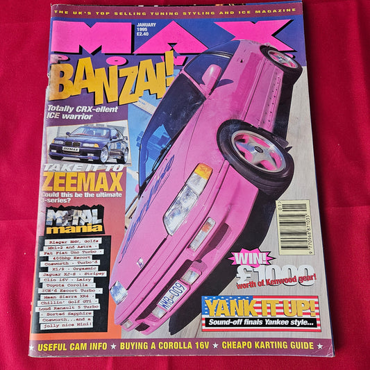 Max Power Magazine January 1995 (1362) Honda CRX Zeemax BMW Escort Cosworth Cyndi