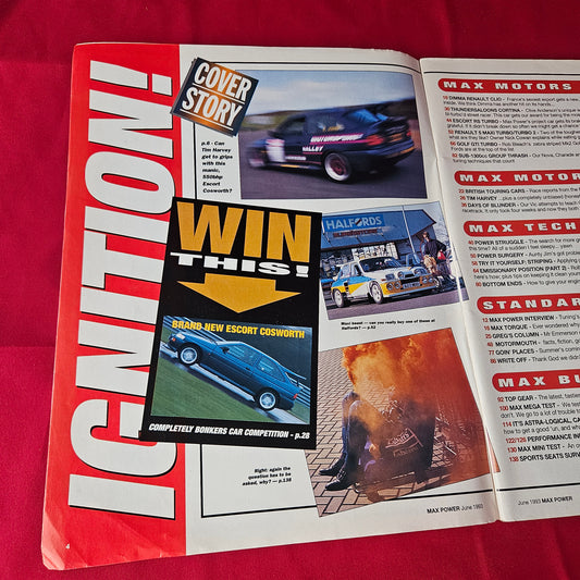 Max Power Magazine June 1993 (1362) ISSUE 2 Escort Cosworth Dimma Clio R5 Turbo