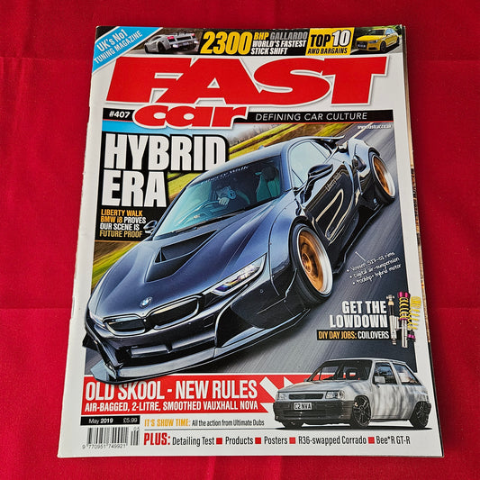 Fast Car Magazine May 2019 #407 (1367) BMW i8 Liberty Walk Lambo Gallardo Vauxhall Nova