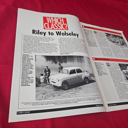 Popular Classics Supplement Which Classic? Part 3 Riley to Wolseley Guide (1371)