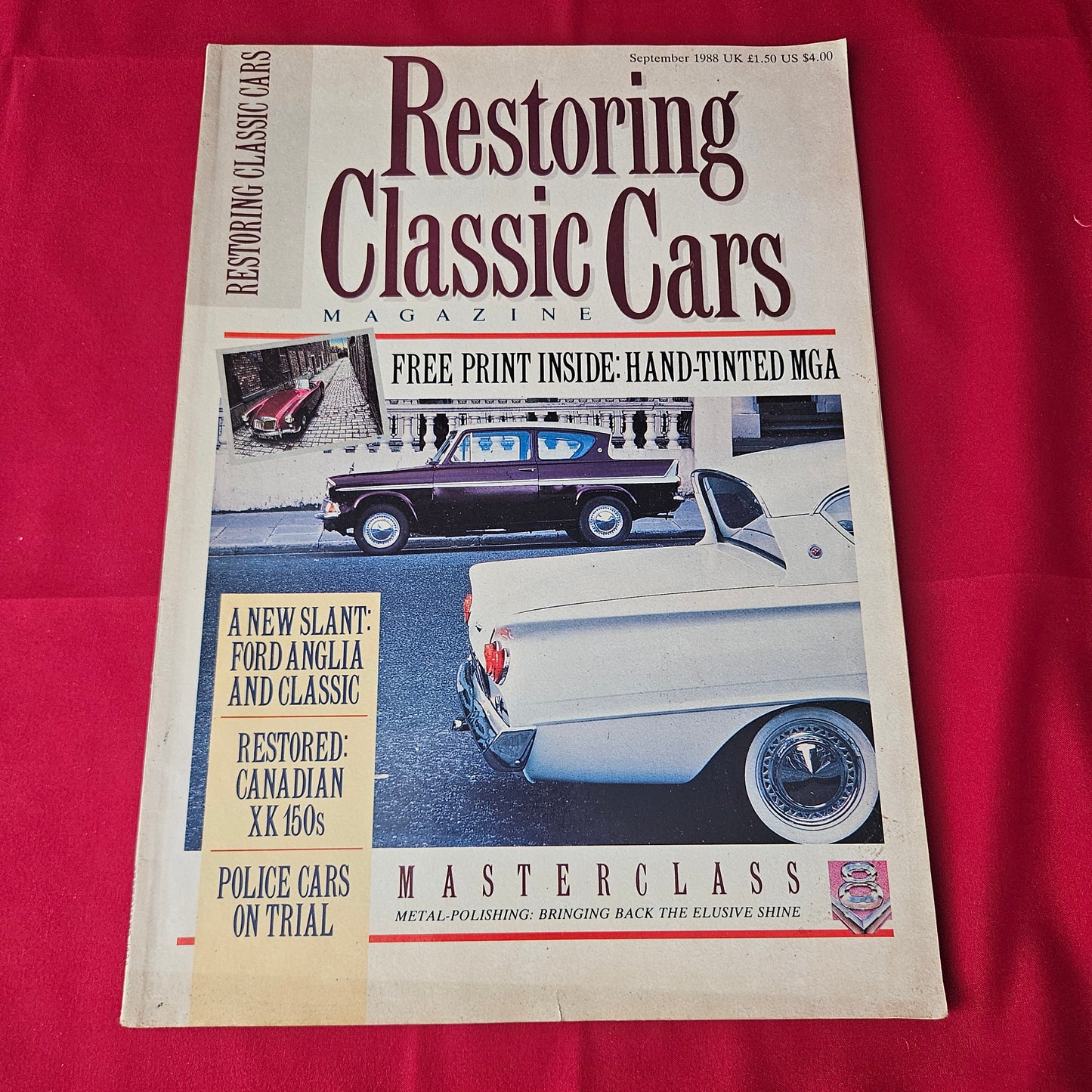 Restoring Classic Cars September 1988 (1371) FREE MGA PRINT Ford Anglia Jaguar XK150