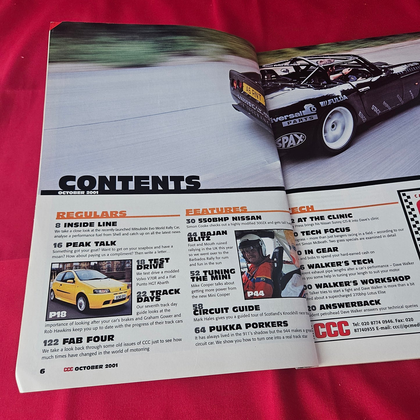 CCC Magazine October 2001 (1372) TVR Tuscan Nissan 300ZX Sunny GTI-R Porsche 944
