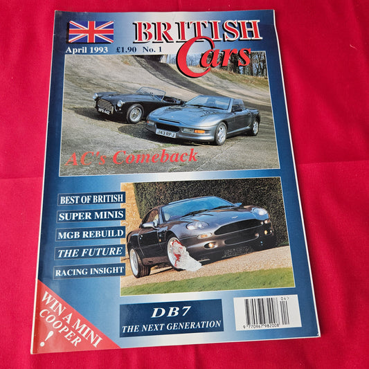British Cars Magazine April 1993 (1372) No 1 Premier Launch Issue Aston Martin DB7