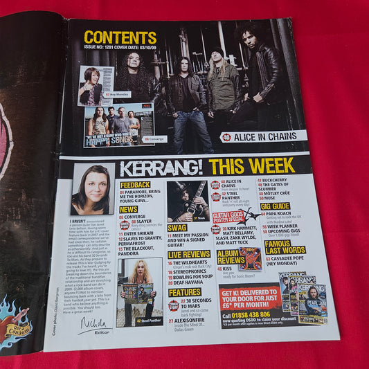 Kerrang! Magazine 3 October 2009 (1376) 30 Seconds To Mars Alice In Chains Slayer