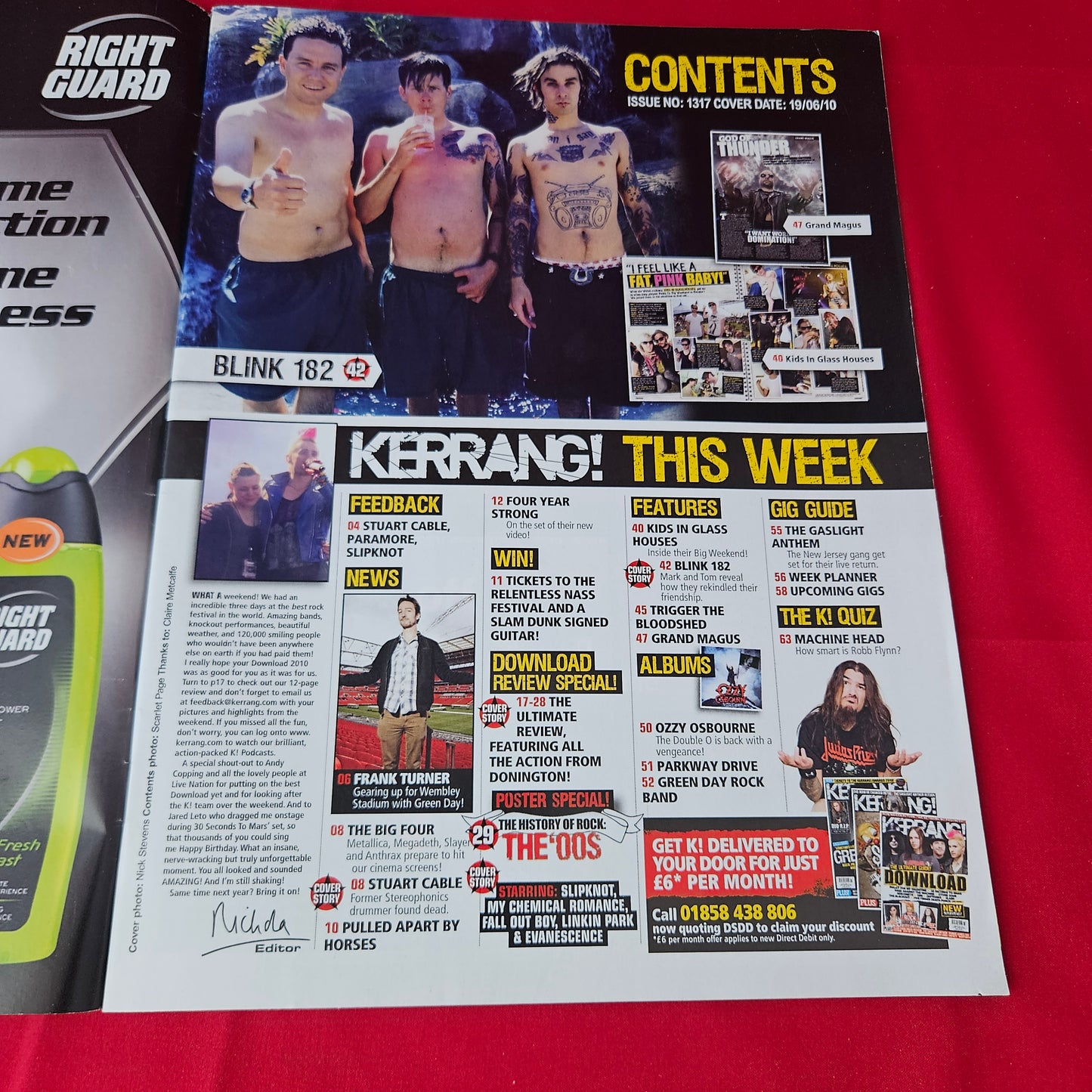 Kerrang! Magazine 19 June 2010 (1376) Linkin Park Poster Rage Against The Machine Blink-182