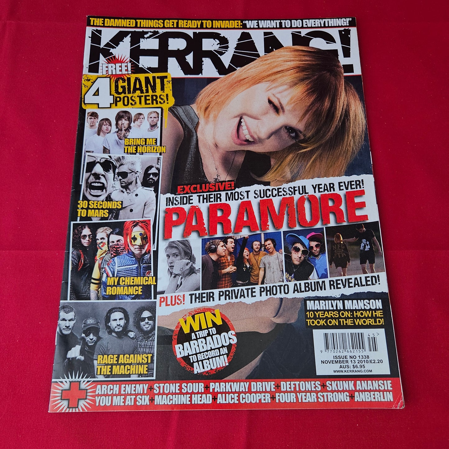 Kerrang! Magazine 13 November 2010 (1376) Paramore Marilyn Manson My Chemical Romance