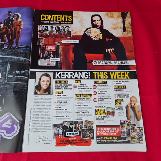 Kerrang! Magazine 13 November 2010 (1376) Paramore Marilyn Manson My Chemical Romance