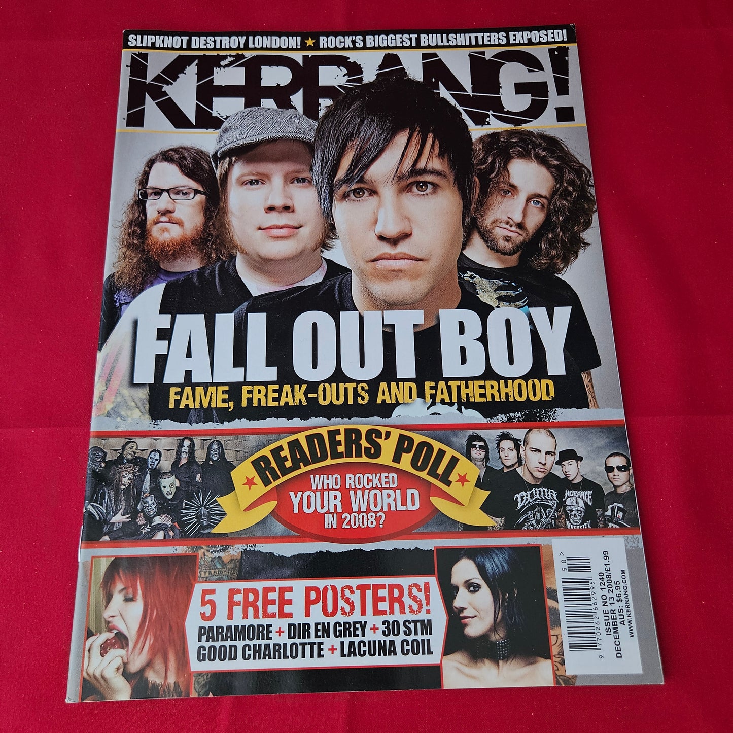 Kerrang! Magazine 13 December 2008 (1376) Fall Out Boy Slipknot Metallica Paramore