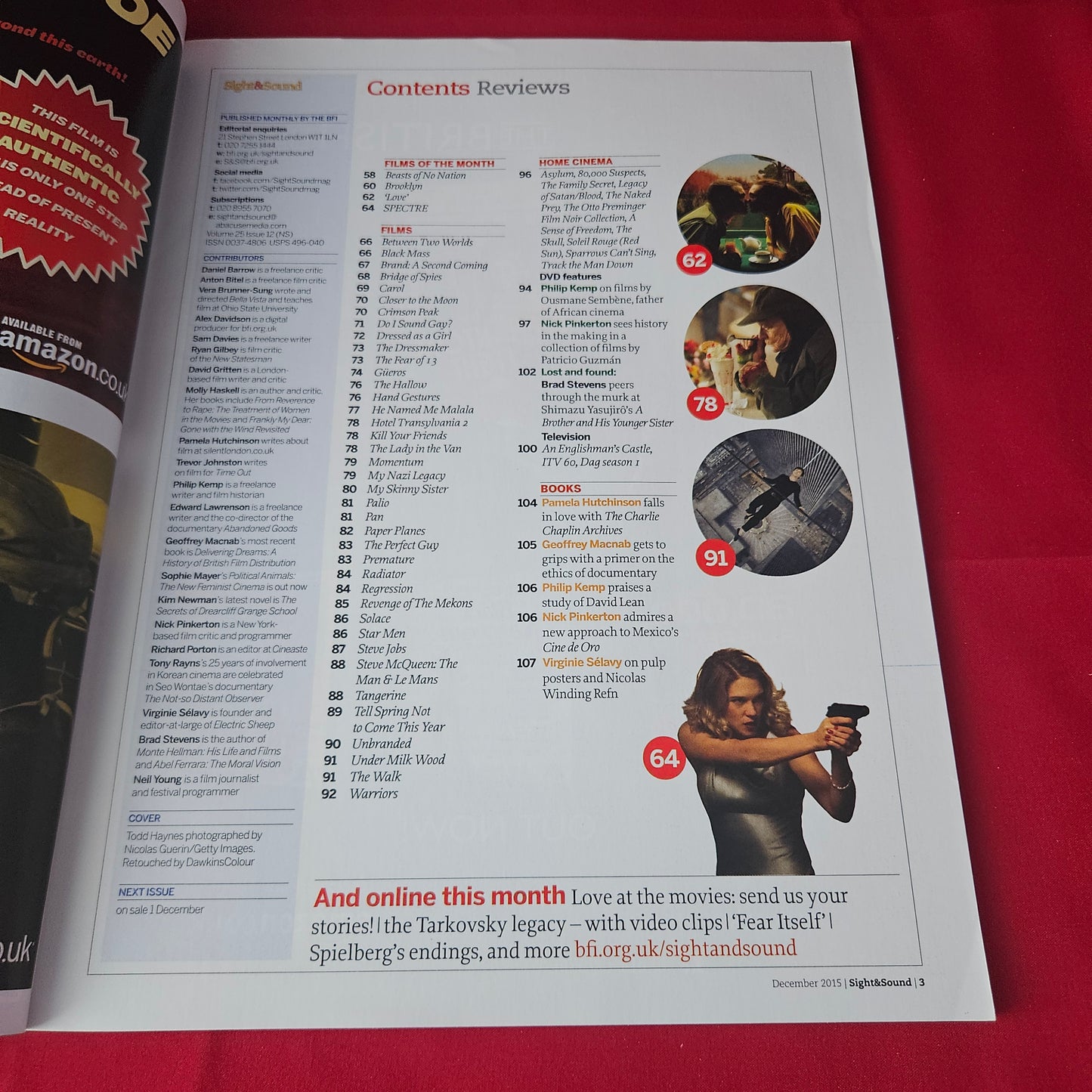 Sight & Sound Magazine December 2015 (1392) Todd Haynes Carol Steve Jobs