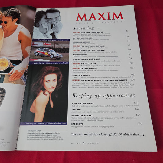 Maxim Magazine January 1997 Issue 21 (1395) Lisa Snowdon Courteney Cox Cameron Diaz Gwyneth Paltrow Glamour Models