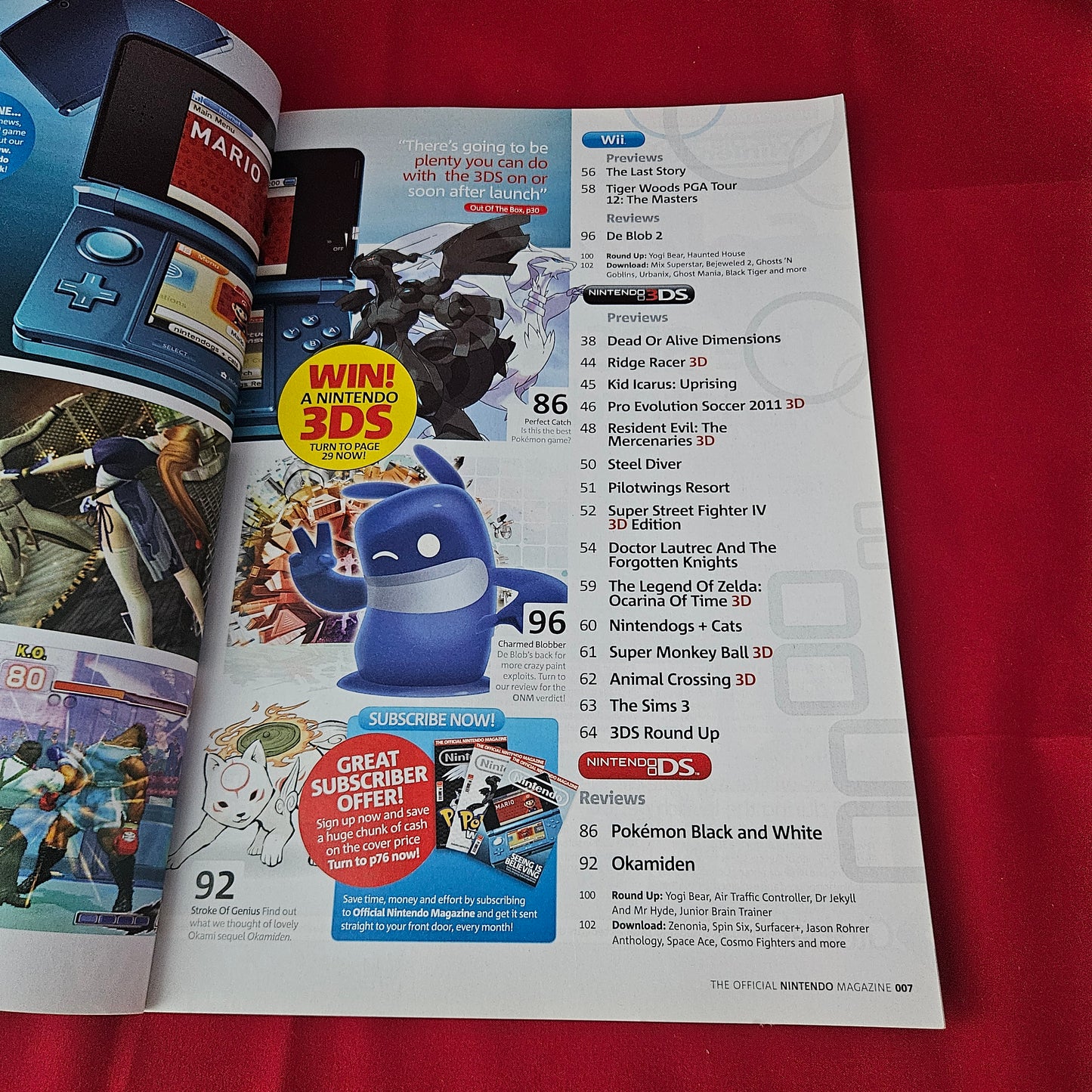 The Official Nintendo Magazine March 2011 Issue 66 (1380) Pokemon Black and White Super Street Fighter IV 3D De Blob 2 Zelda Ocarina of Time Resident Evil Mercenaries