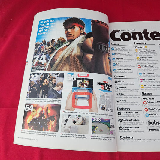 The Official Nintendo Magazine April 2011 Issue 67 (1380) Super Street Fighter IV 3D Nintendogs Cats Pilotwings Resort Resident Evil Mercenaries Super Monkey Ball 3D