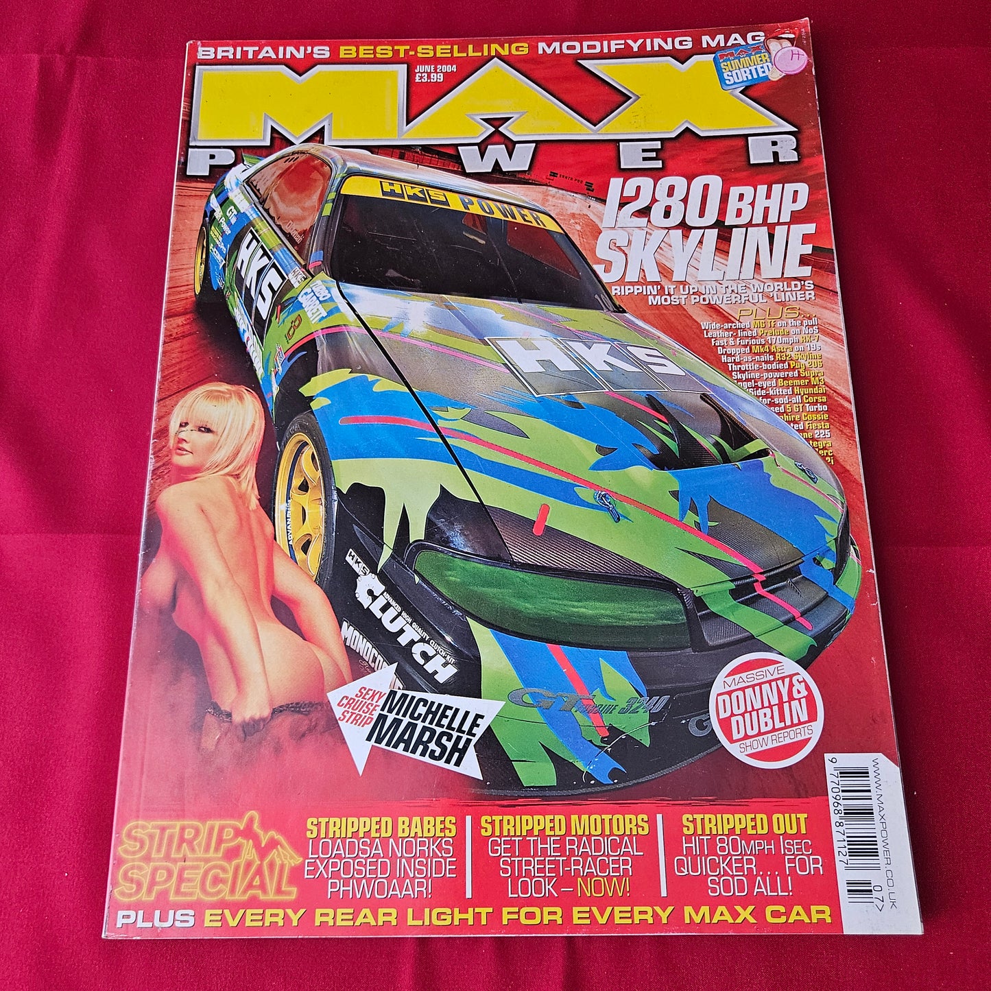 Max Power Magazine June 2004 (1381) Michelle Marsh Nissan Skyline GTR HKS Modified Tuning Cars Glamour Models