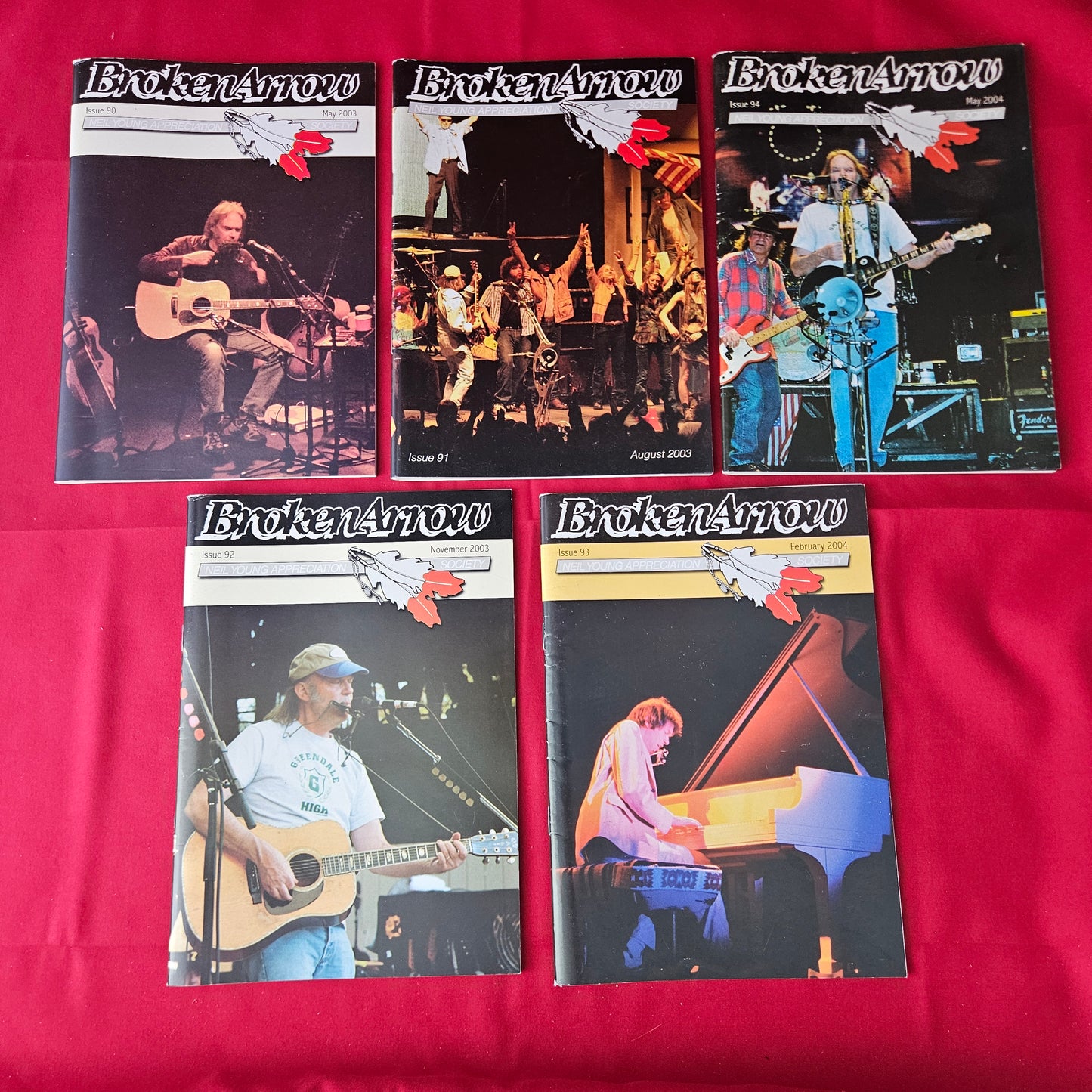 5x Broken Arrow Magazine 2003-2004 Bundle / Job Lot Neil Young Appreciation Society BJL0143