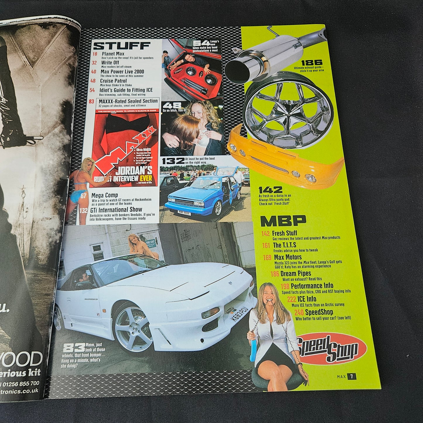 Max Power Magazine July 2000 (1384) Jordan Katie Price Sammy Jayne Renault 5 GT Turbo Honda Civic Ford Fiesta RS Turbo Volkswagen Golf GTi Modified Tuning Cars Glamour Models