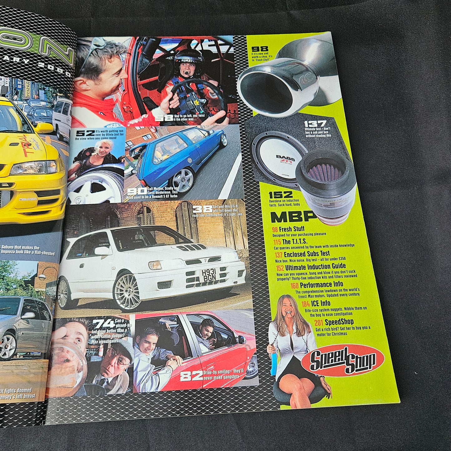 Max Power Magazine January 2000 (1384) Lynnsey Ward Subaru Impreza Citroen Saxo Nissan Sunny GTi-R Vauxhall Astra Modified Tuning Cars Glamour Models