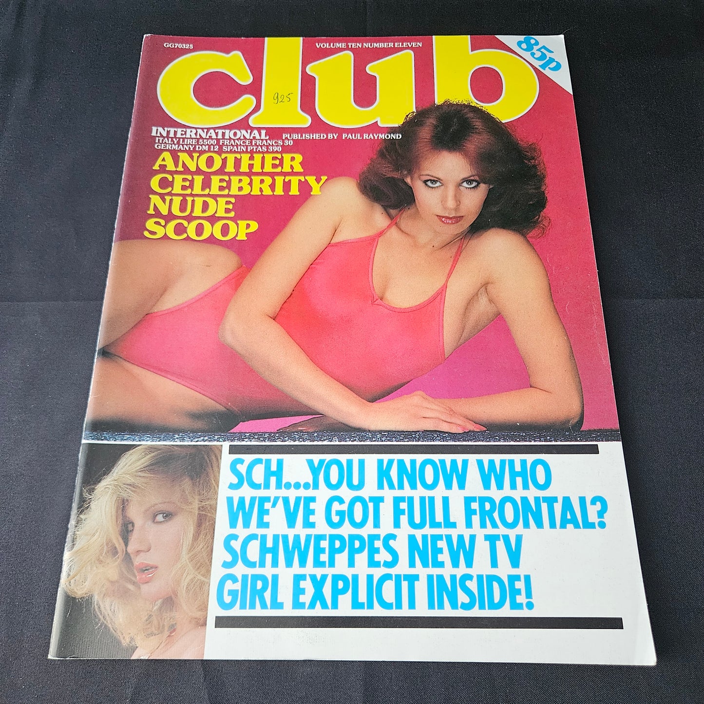 Club International Magazine November 1981 Volume 10 Number 11 (1385) Schweppes TV Girl Lisa Pauline Kate Rebecca Isadora Lydia Glamour Models
