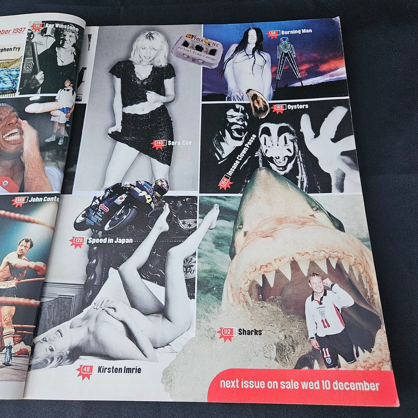 Loaded Magazine December 1997 (1386) Kelly Brook Poster Sara Cox Kirsten Imrie Models Motorbikes