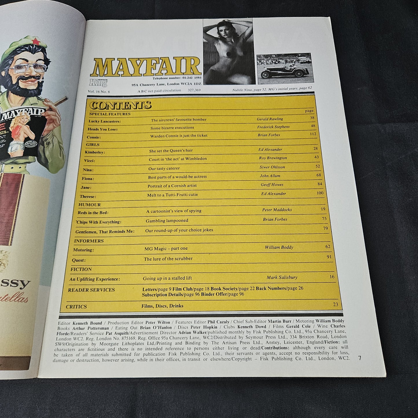 Mayfair Magazine June 1981 Volume 16 Number 6 (1387) Nina Pickersgill Poster Kimberley Vicci Fiona Jane Therese Glamour Models