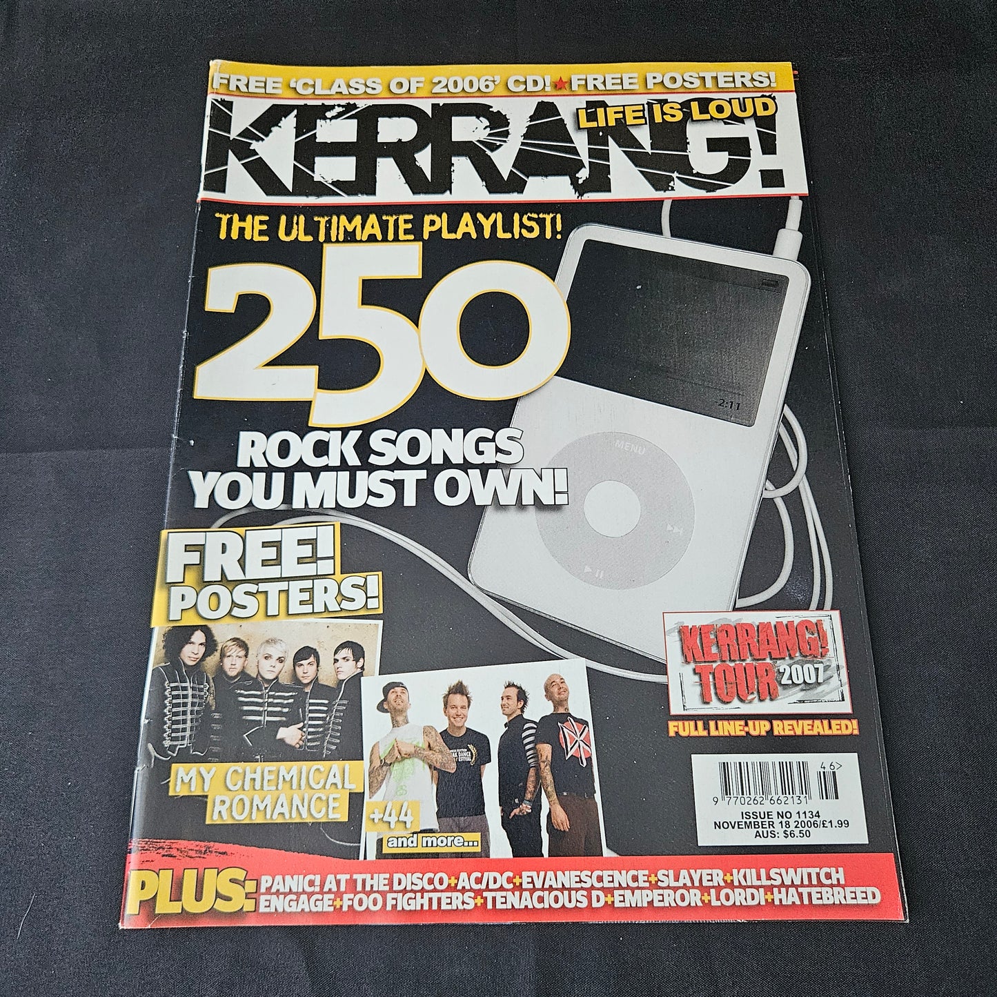 Kerrang! Magazine November 18 2006 Issue 1134 (1388) Atreyu Gojira Posters My Chemical Romance Panic At The Disco Plus 44 Stone Sour Bands Singers