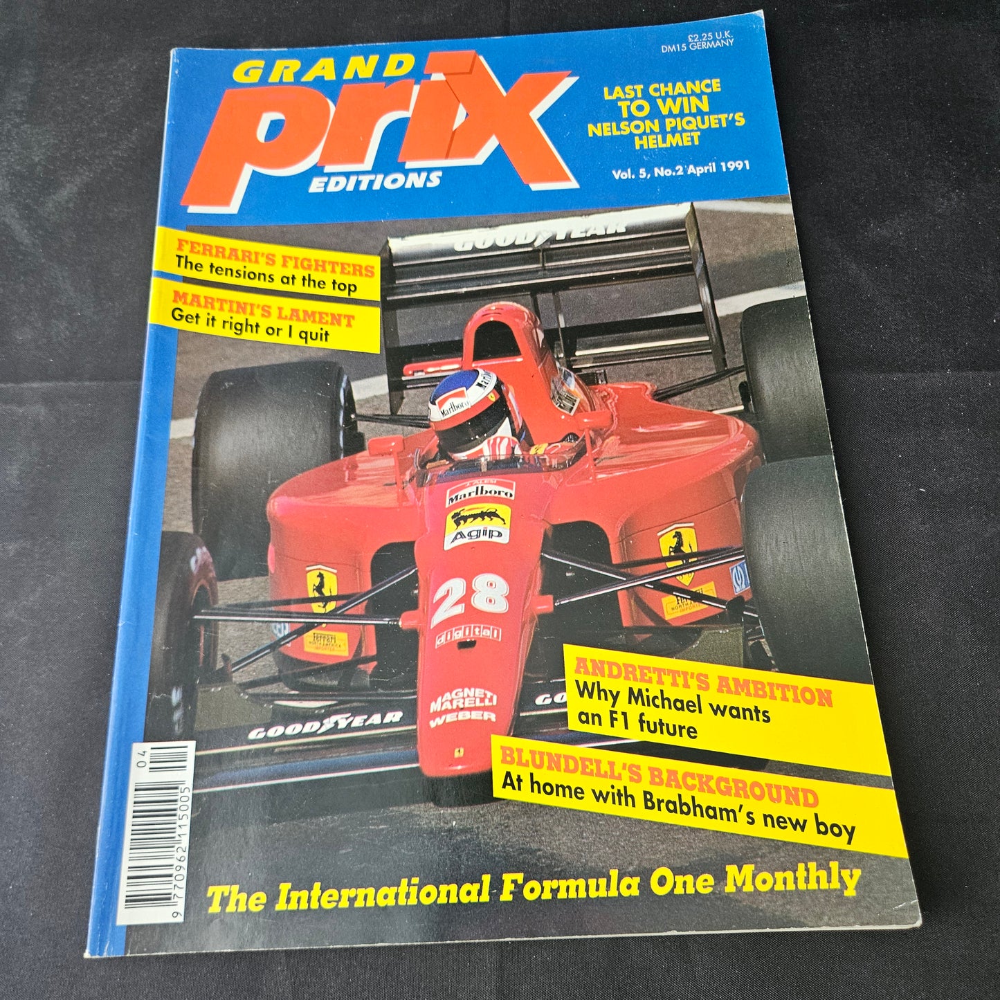 Grand Prix Editions Magazine April 1991 (1396) Ferrari 246 F1 Michael Andretti Mark Blundell Brabham Nelson Piquet
