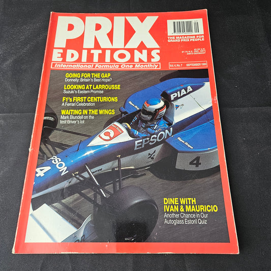 Prix Editions Magazine September 1990 (1396) Formula One Tyrrell 019 Ferrari Larrousse F1 Magazine