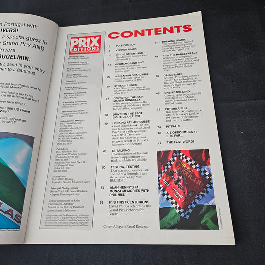 Prix Editions Magazine September 1990 (1396) Formula One Tyrrell 019 Ferrari Larrousse F1 Magazine