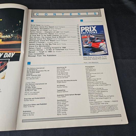 Grand Prix Editions Magazines March 1991 (1396) Williams Renault Benetton Lotus F1 Formula One Magazine