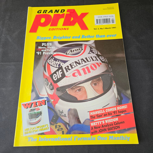 Grand Prix Editions Magazines March 1991 (1396) Williams Renault Benetton Lotus F1 Formula One Magazine