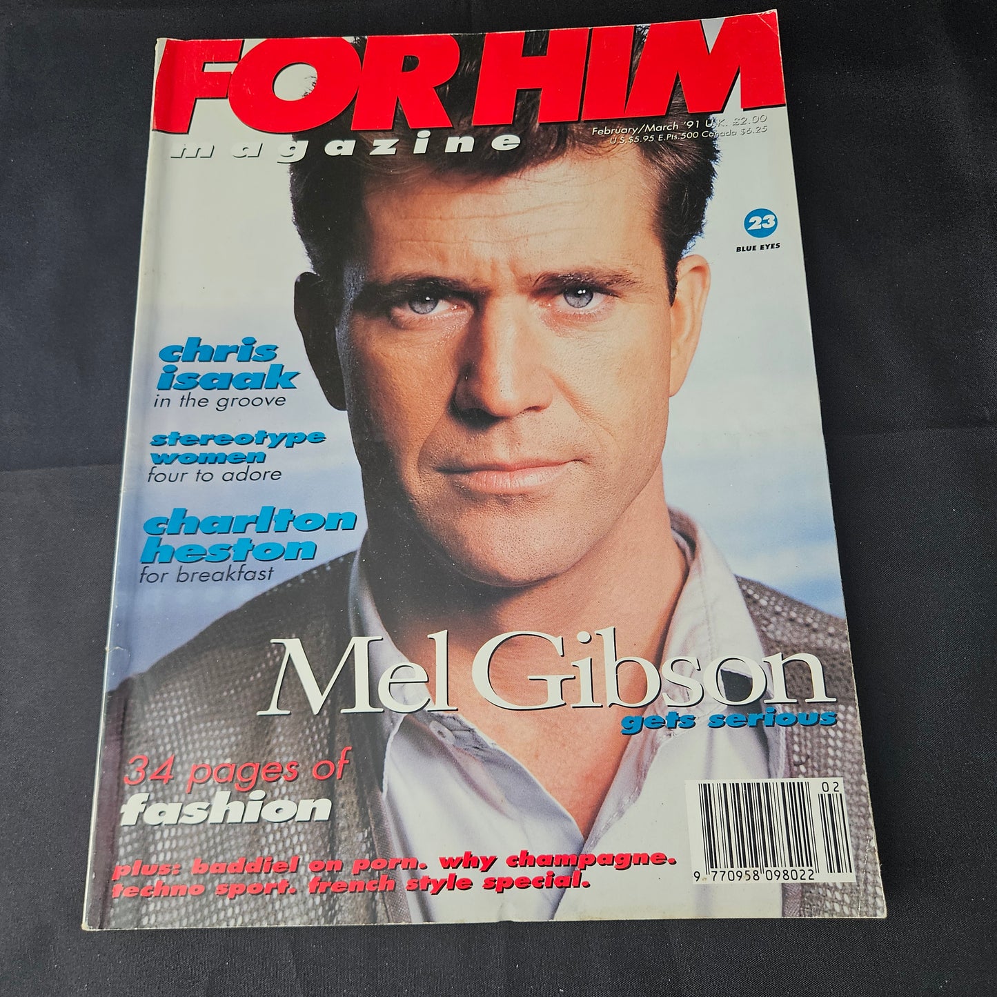 FHM Magazine February March 1991 (1400) Mel Gibson Chris Isaak Charlton Heston