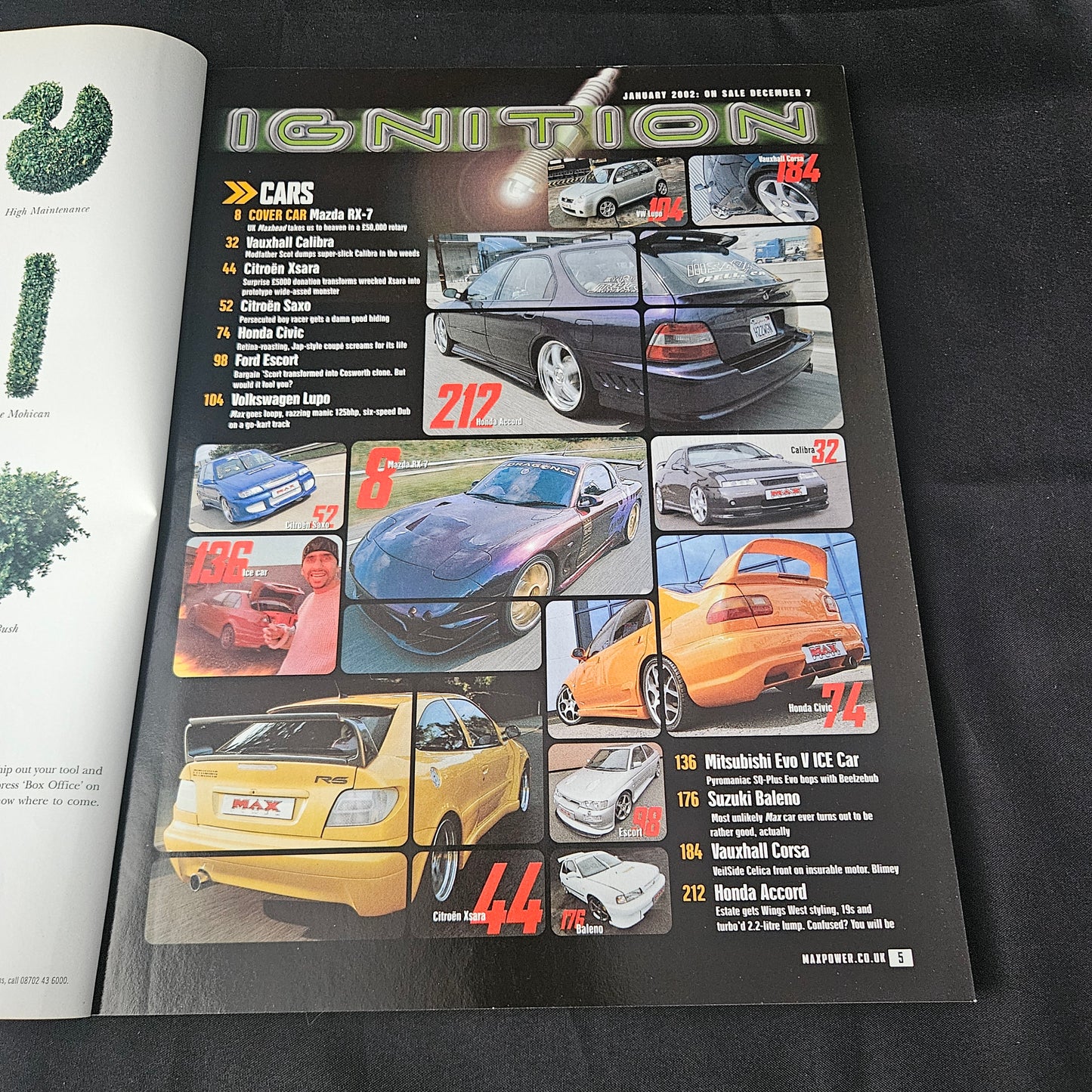 Max Power Magazine January 2002 (1403) Jakki Degg POSTER Mazda RX-7 Citroen Xsara Honda Civic F1 Superbabe