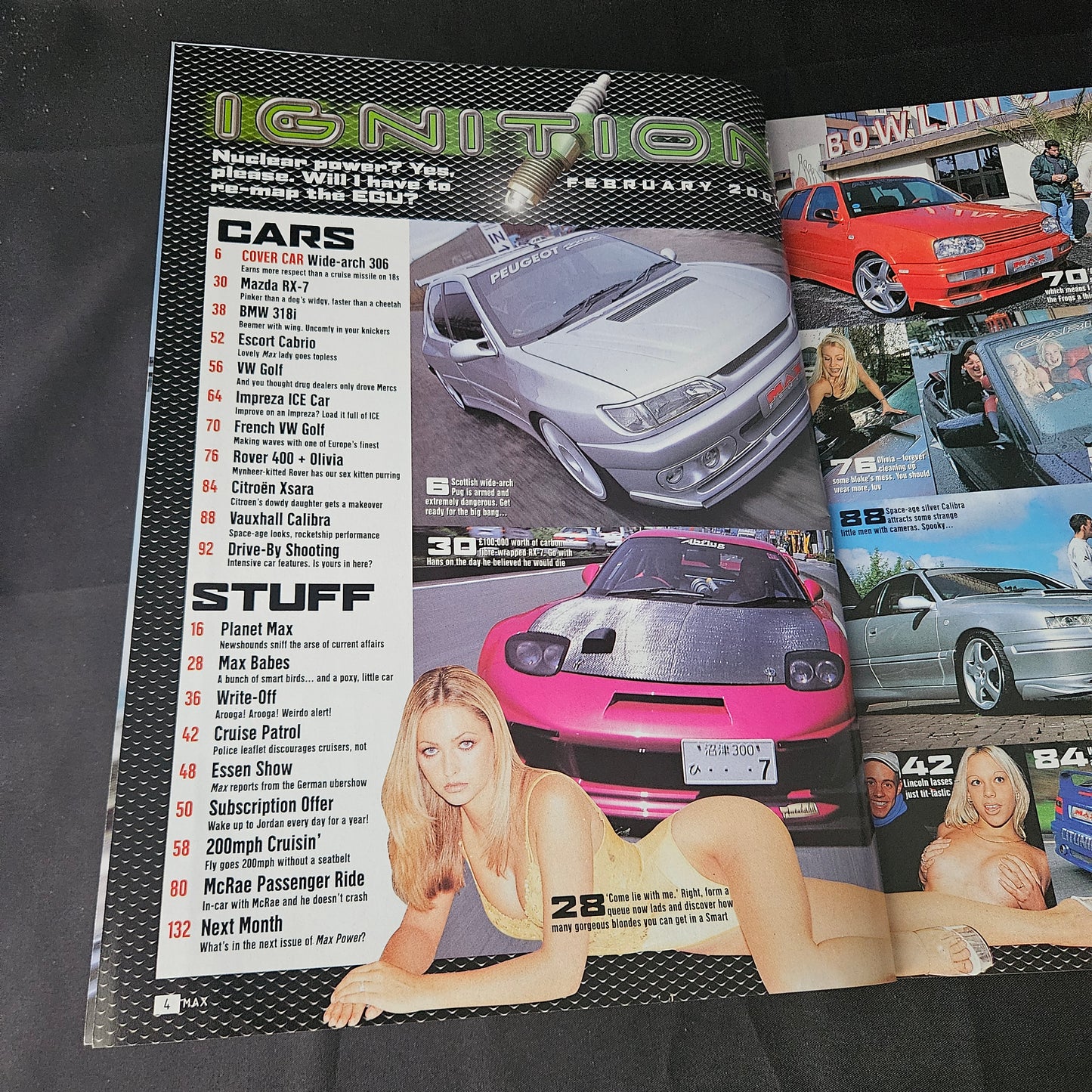 Max Power Magazine February 2000 (1403) Peugeot 306 Mazda RX-7 Olivia Vauxhall Calibra