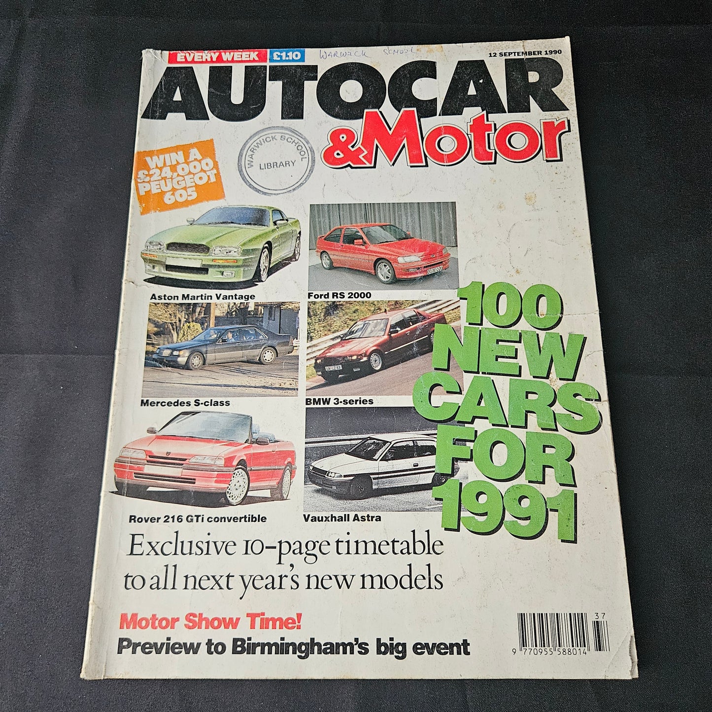 Autocar & Motor Magazine 12 September 1990 (1405) 100 New Cars 1991 Aston Martin Vantage BMW M5 Calibra