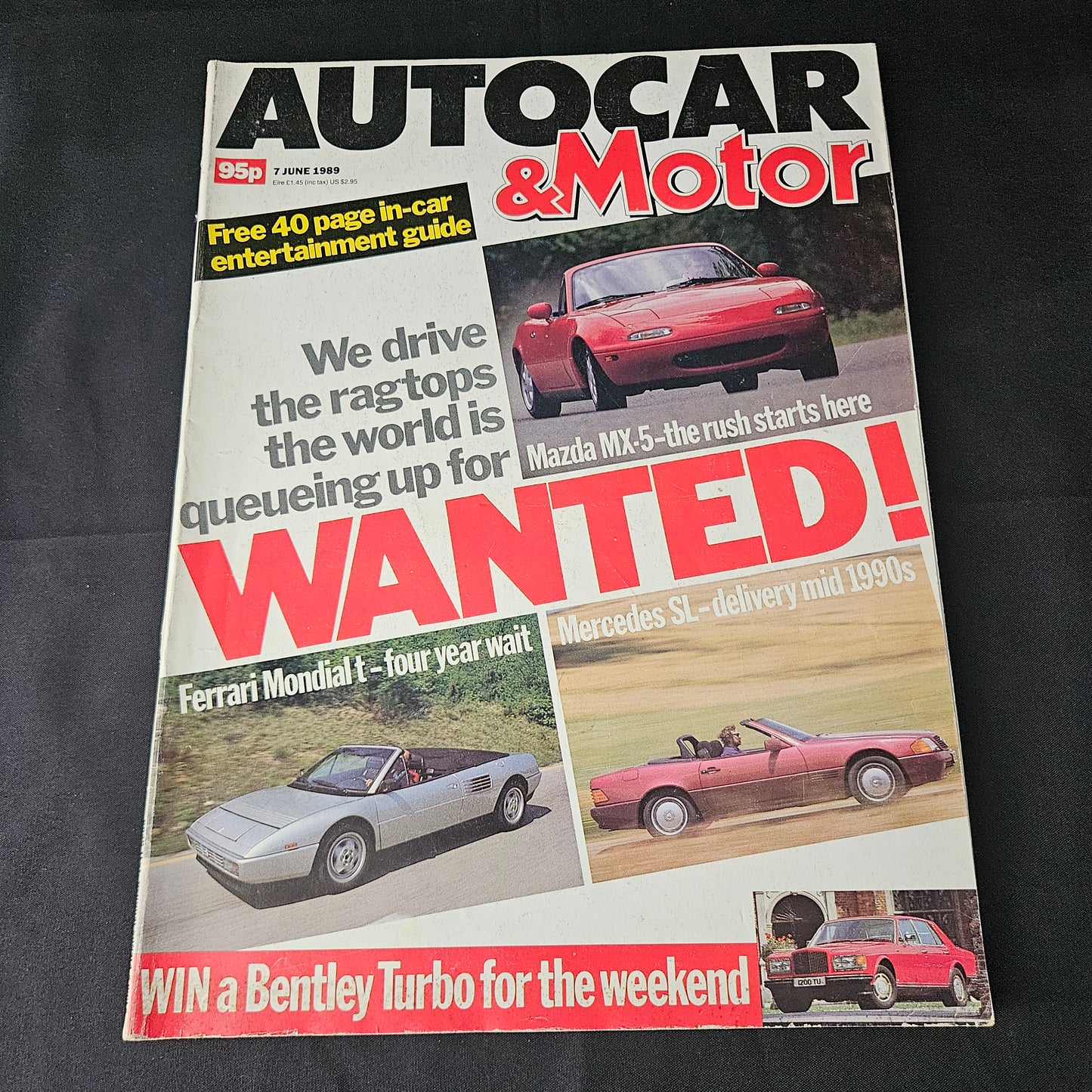 Autocar & Motor Magazine 7 June 1989 (1405) Mazda MX-5 Mercedes SL Ferrari Mondial Bentley Turbo