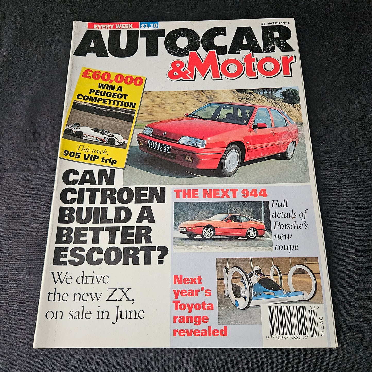Autocar & Motor Magazine 27 March 1991 (1405) Citroen ZX Porsche 944 Toyota Range Mazda 323 GT