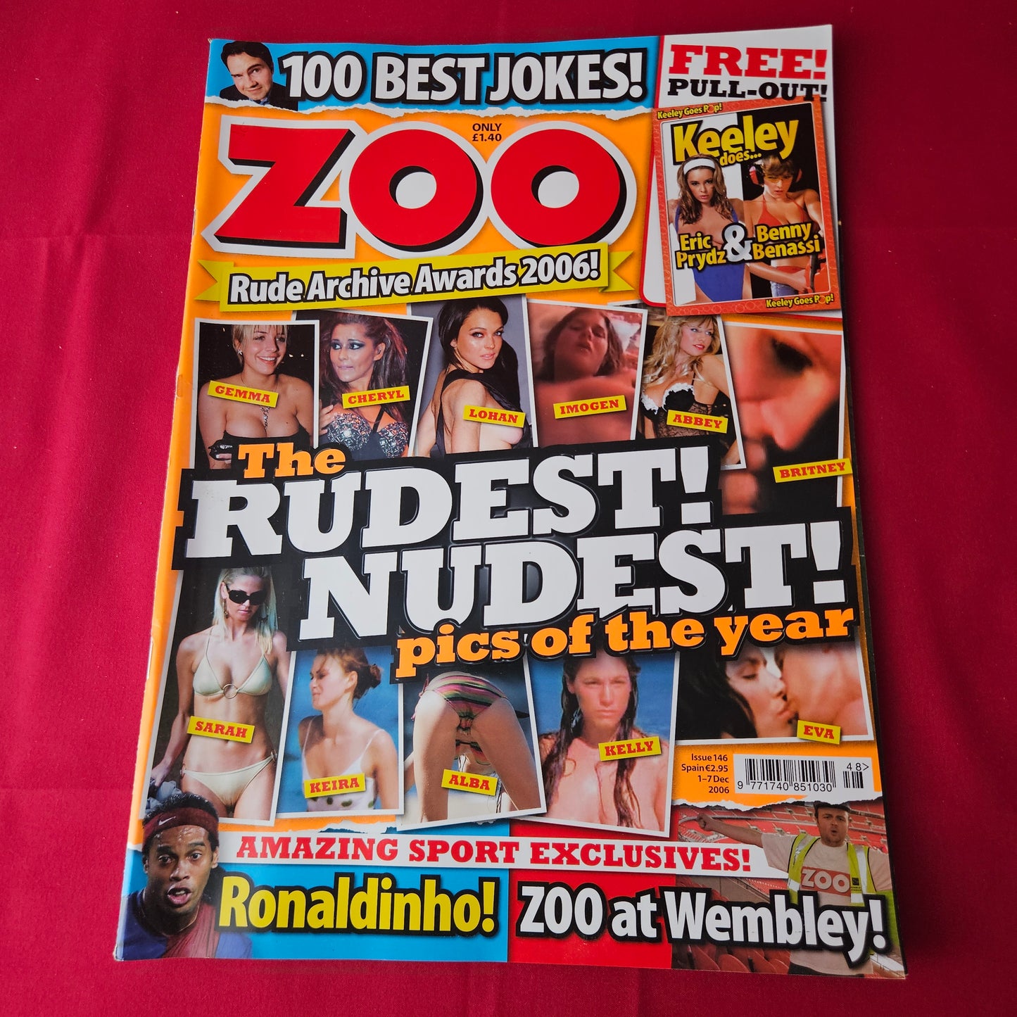 ZOO Magazine 1-7 December 2006 (1407) Keeley Hazell POSTER Lindsay Lohan Cheryl Cole Abbey Clancy Glamour Models