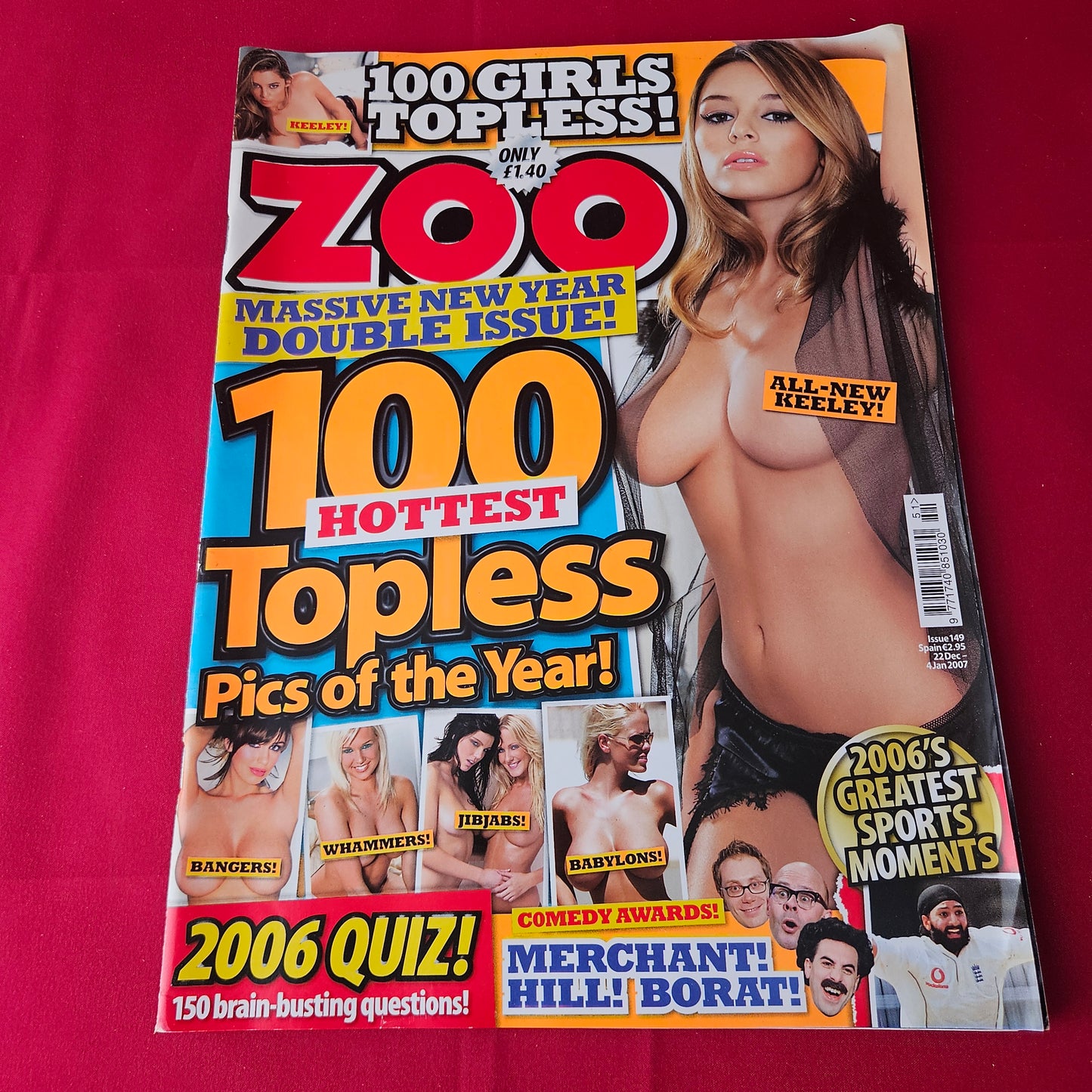 Zoo Magazine 22 Dec 2006-4 Jan 2007 (1407) Keeley POSTER Hazell Gemma Atkinson Louise Leeming